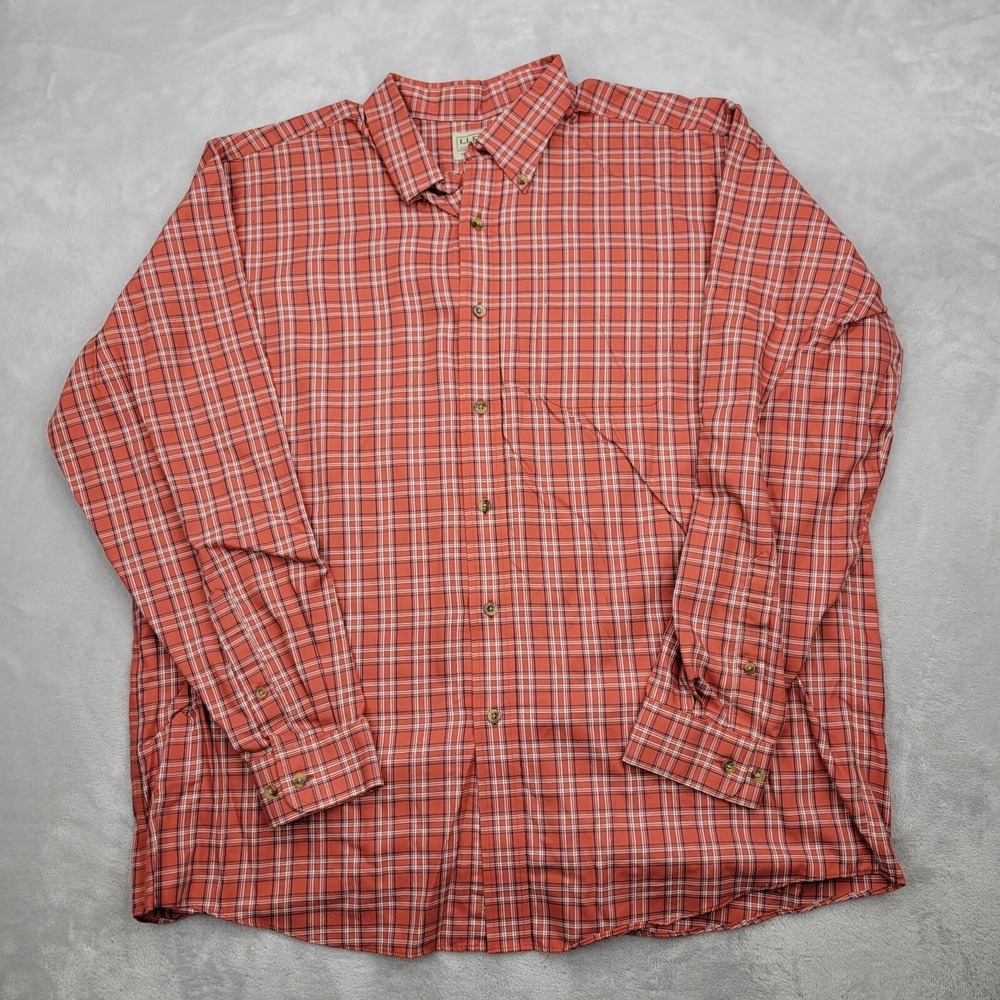 LL Bean Shirt Men XL Button Up Trucker Work Office Dress Tradition Tartan Adult